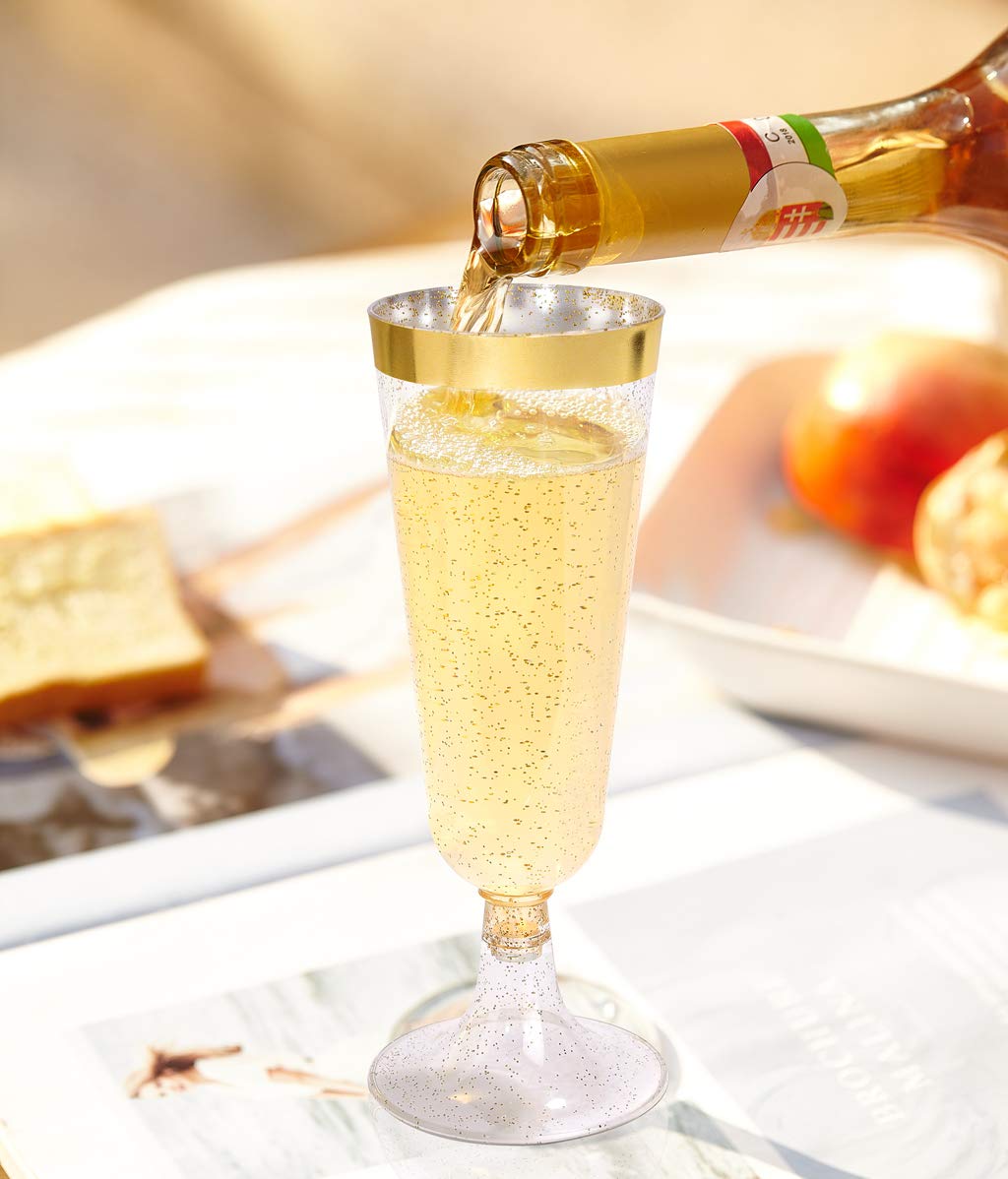 WDF glitter champagne glasses are BPA-free and easy to dispose after events