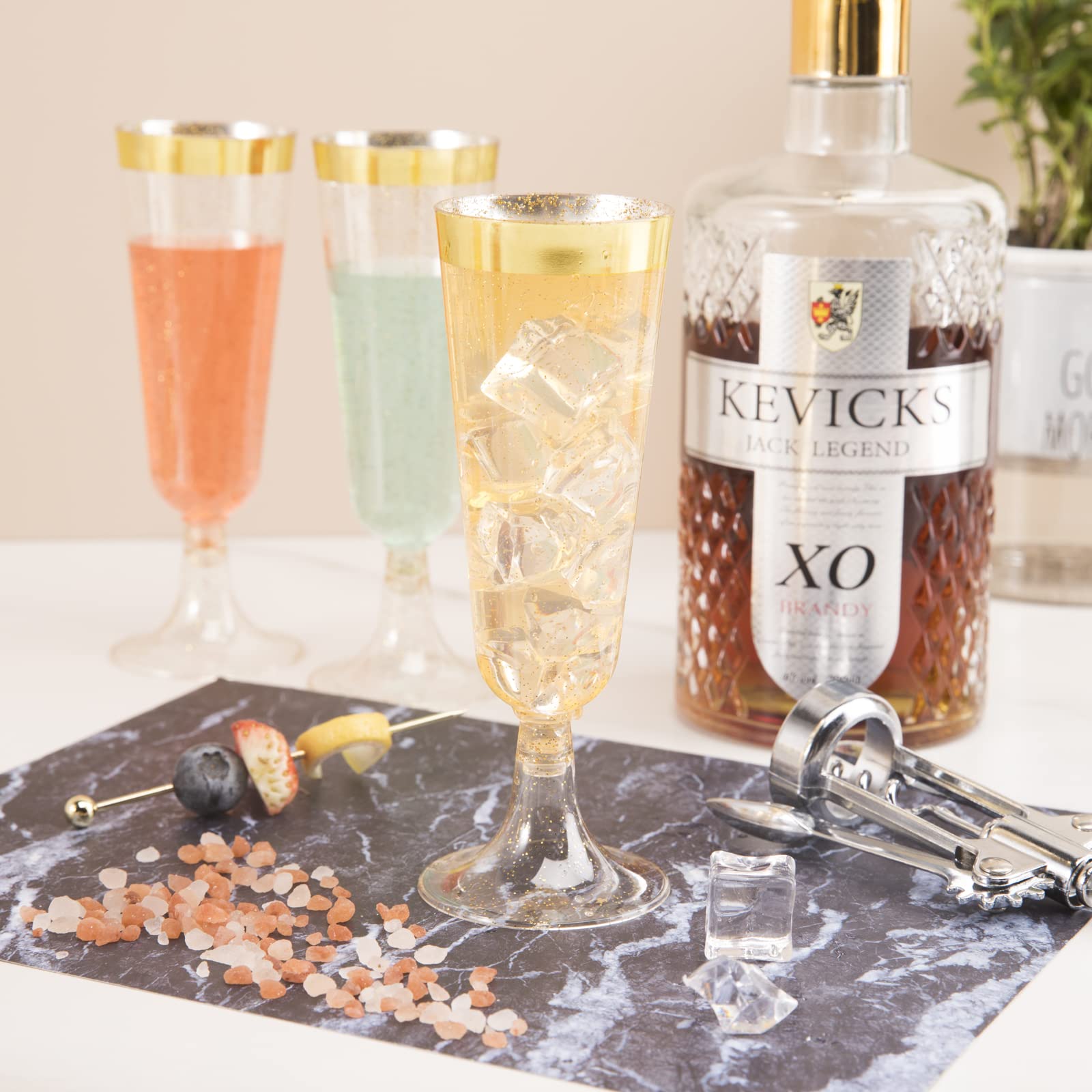 WDF champagne flutes sparkle under lights for weddings and holiday gatherings