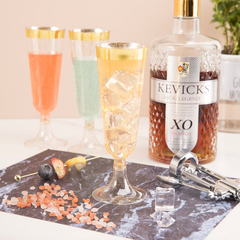 WDF champagne flutes sparkle under lights for weddings and holiday gatherings