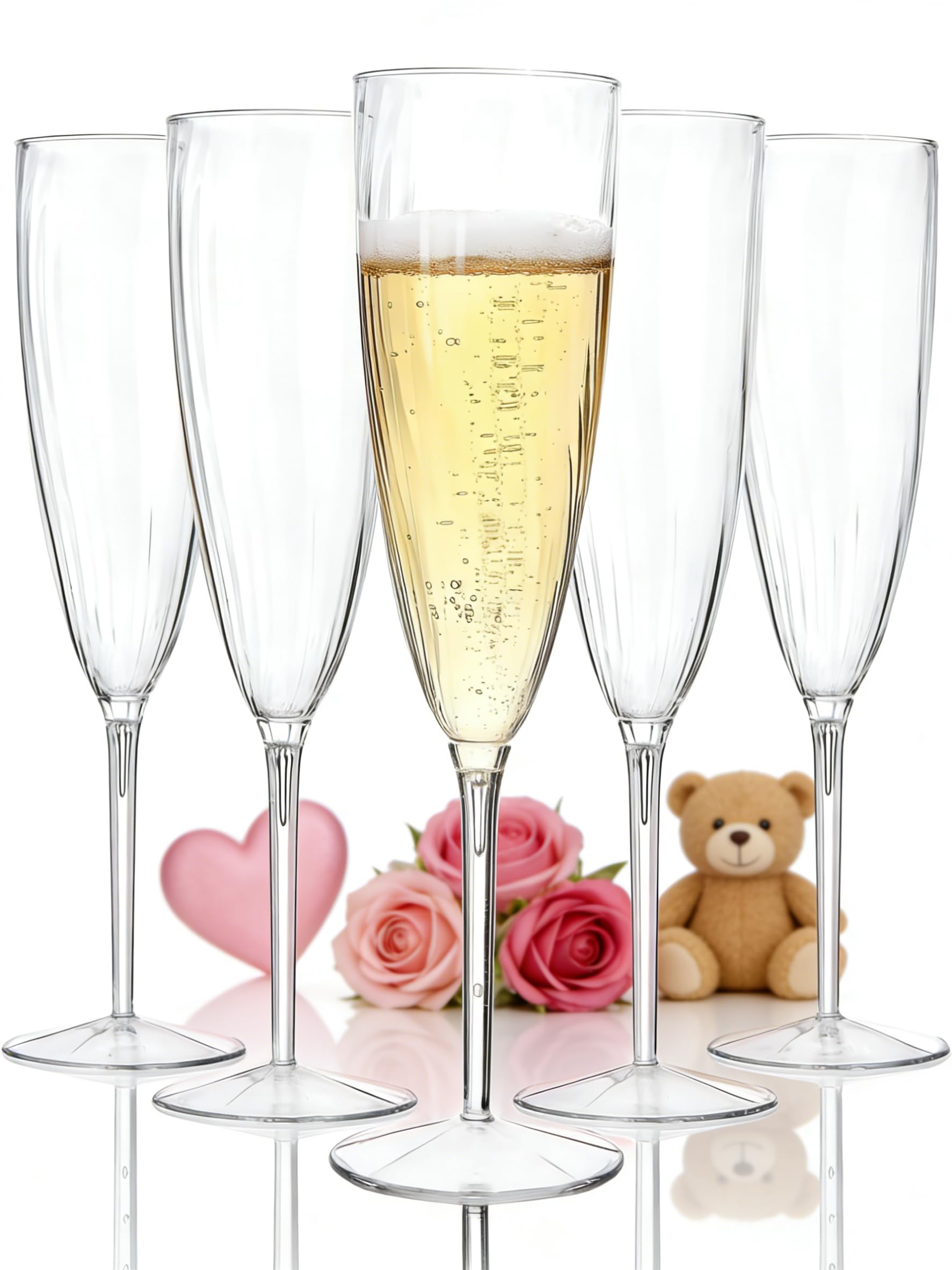 WDF clear champagne flutes 6oz 36-pack ideal for toasts at celebrations