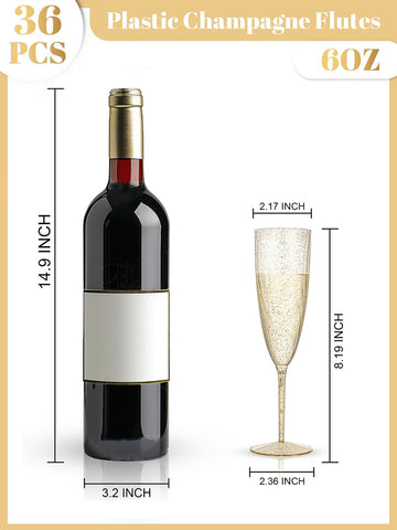 WDF disposable champagne flutes for quick cleanup after events.
