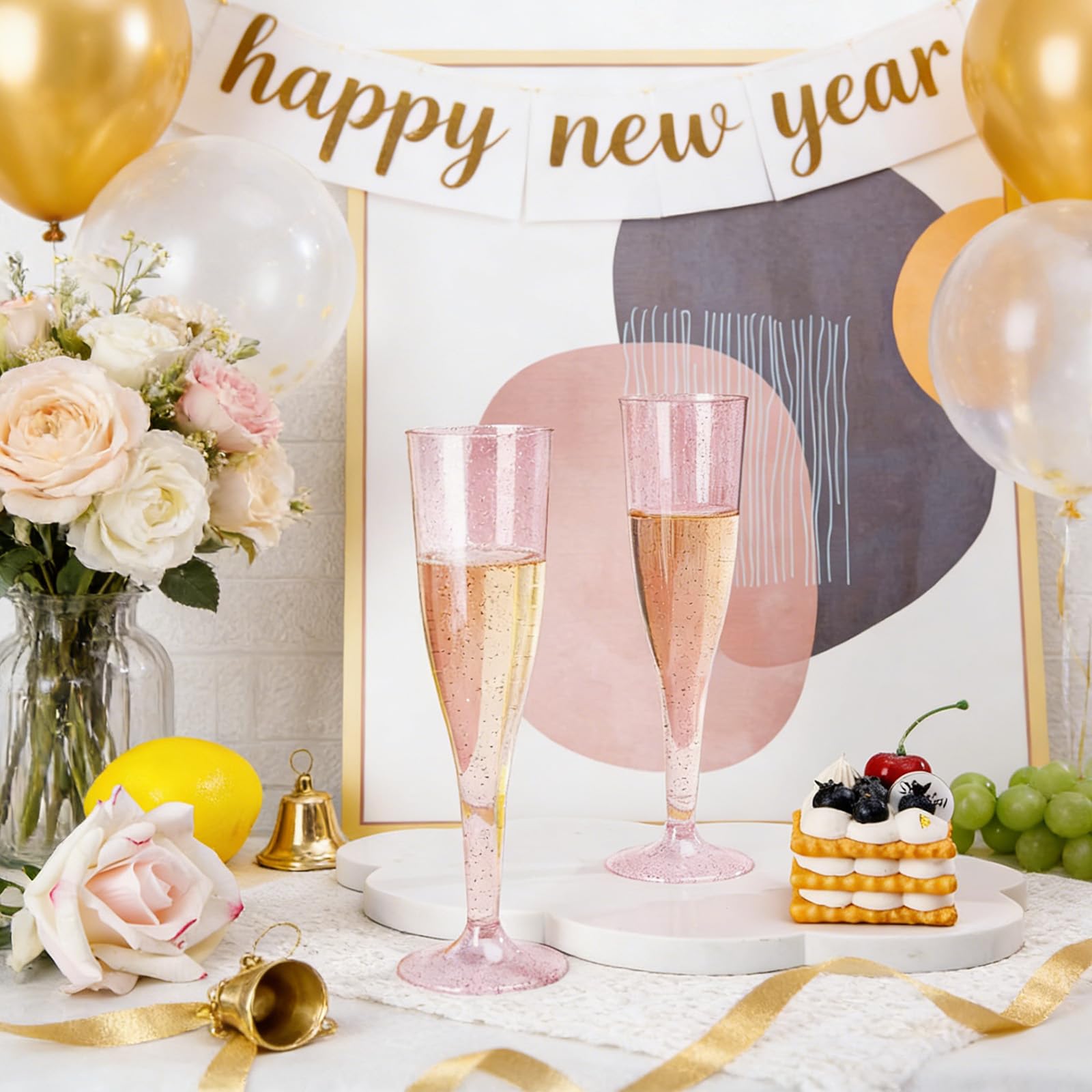 WDF disposable shatterproof champagne glasses simplify event cleanup.