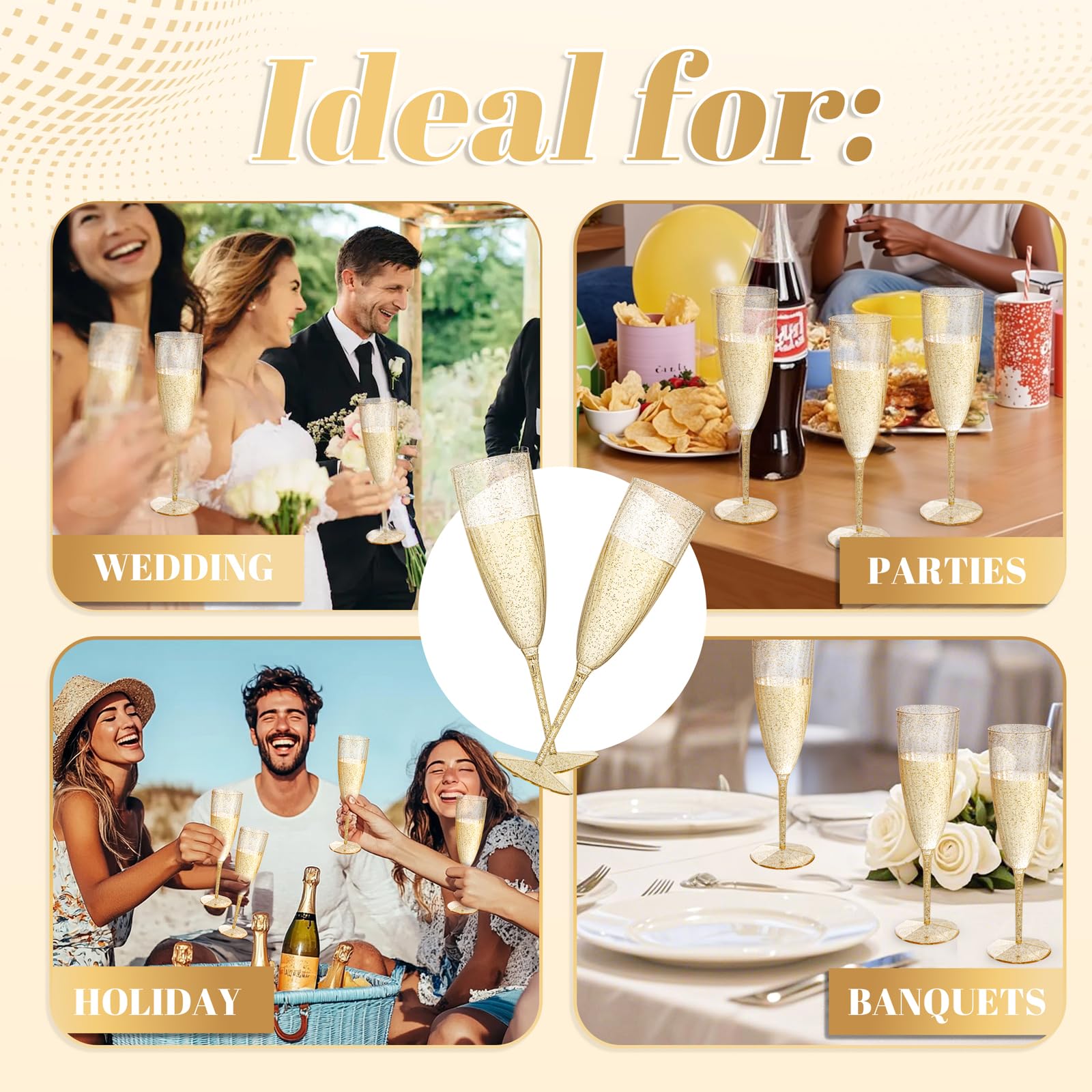 WDF versatile flutes for mimosas and sparkling cocktails.