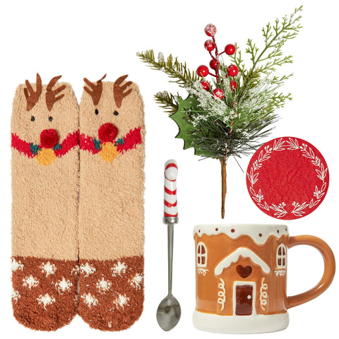 WDS WONDROUS red berry artificial pine stems for seasonal decor