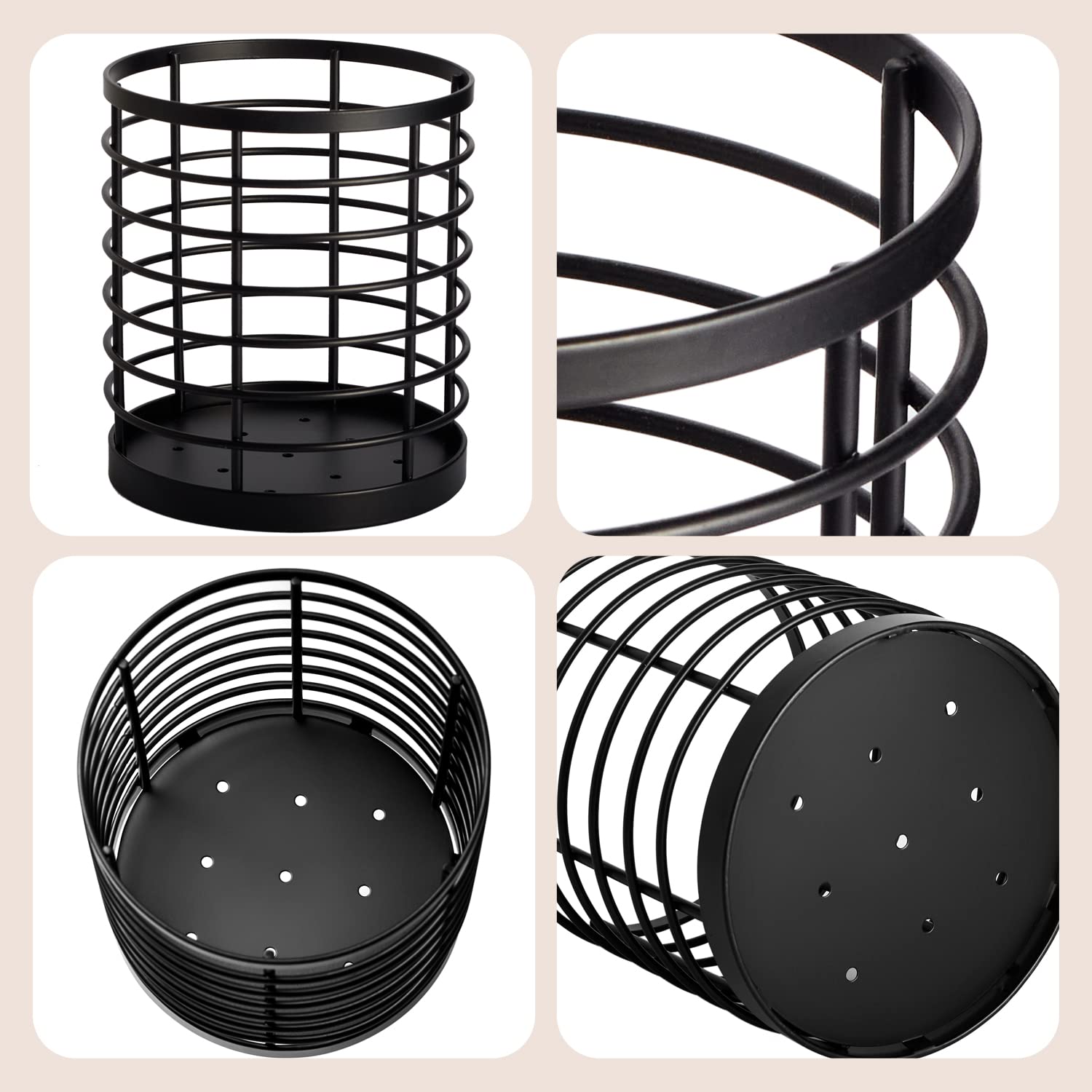 WDT Tool matte black metal holder adds modern storage to any kitchen.