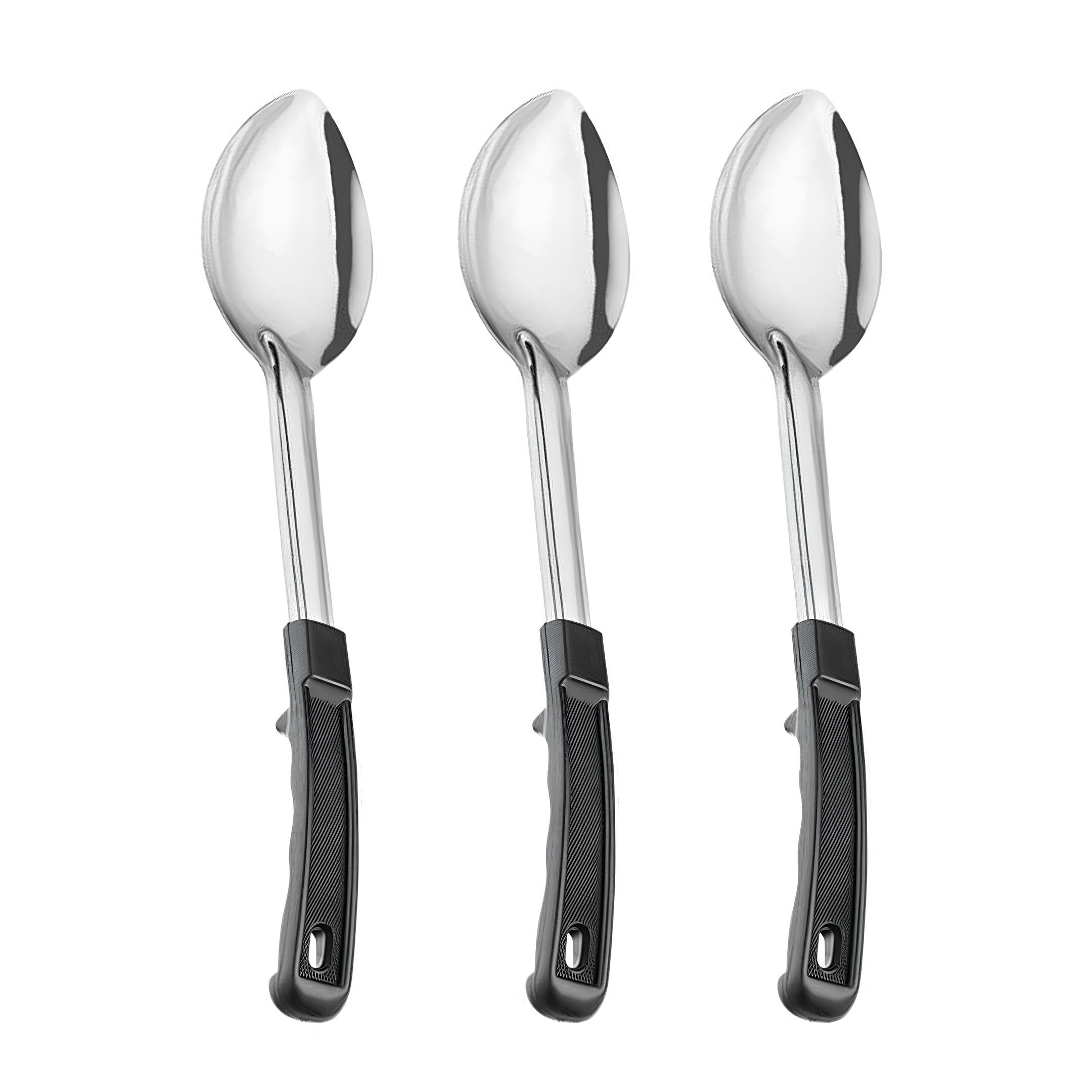 WEALCESS 3pc large serving spoons, 13 inches, ideal for salads and sides