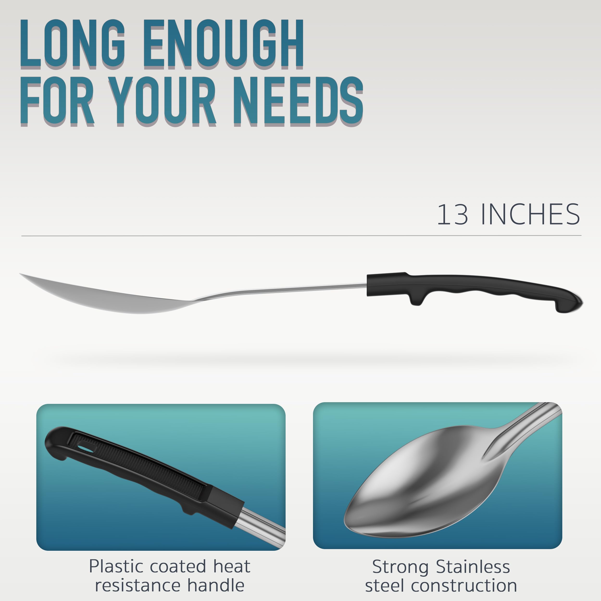 WEALCESS stainless steel spoons with coated handles for heat resistance