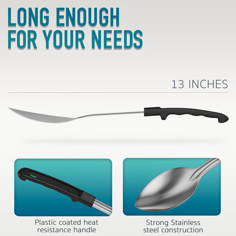 WEALCESS stainless steel spoons with coated handles for heat resistance