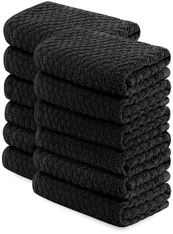 Wealuxe 12-pack towels in dobby weave for durable, high-absorbency kitchen use.