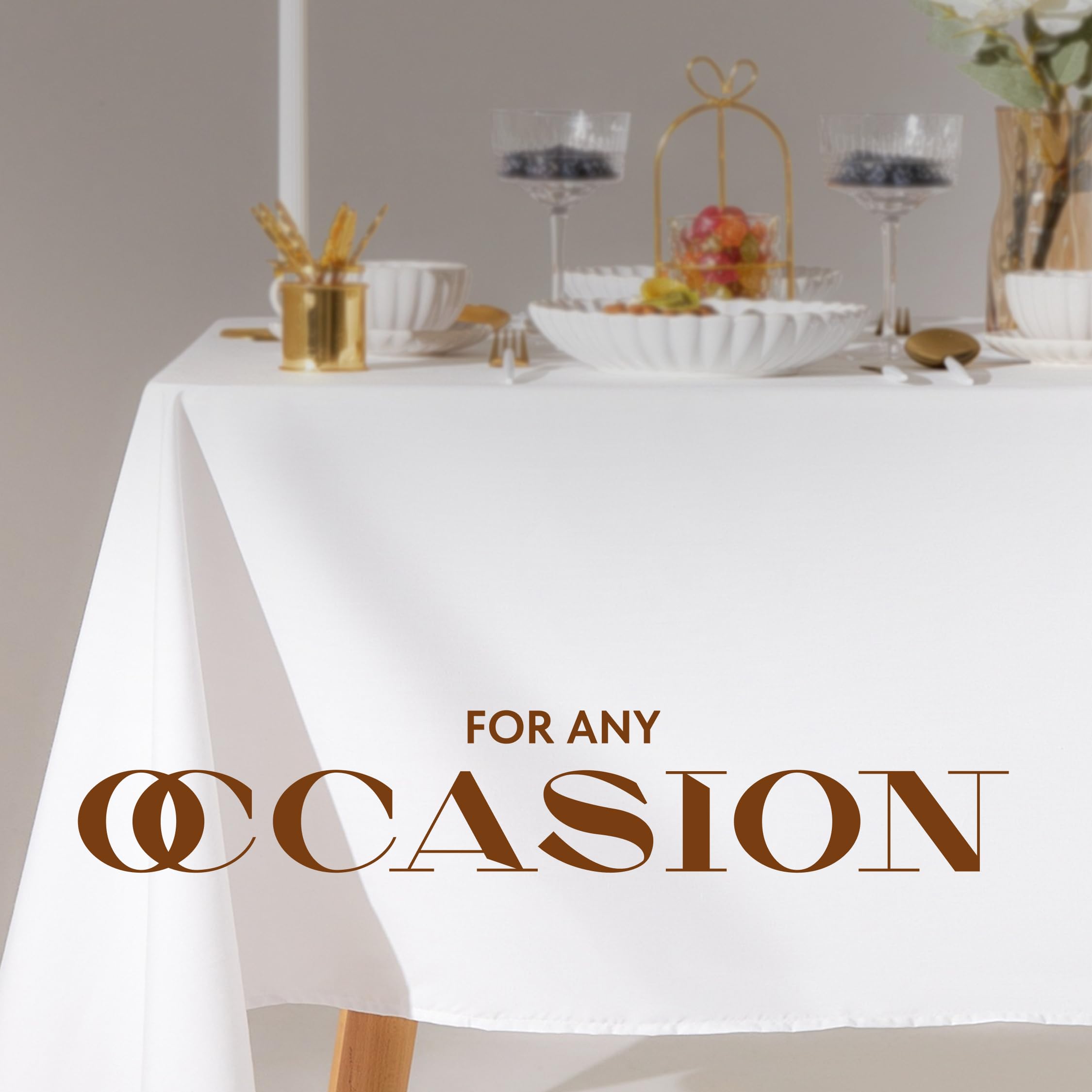 Wealuxe elegant square tablecloth elevates centerpieces and dining presentation.