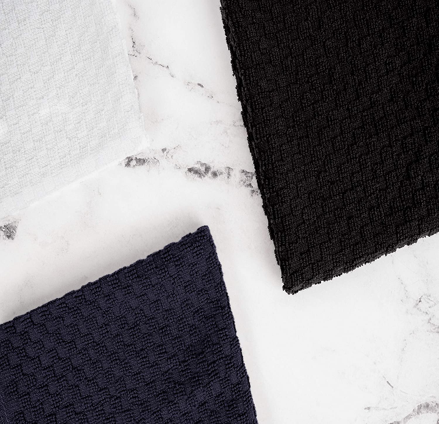 Wealuxe 15x26 inch towels ready for drying dishes and cleaning.