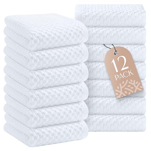 Wealuxe 12-pack towels dobby weave close-up showing premium cotton softness