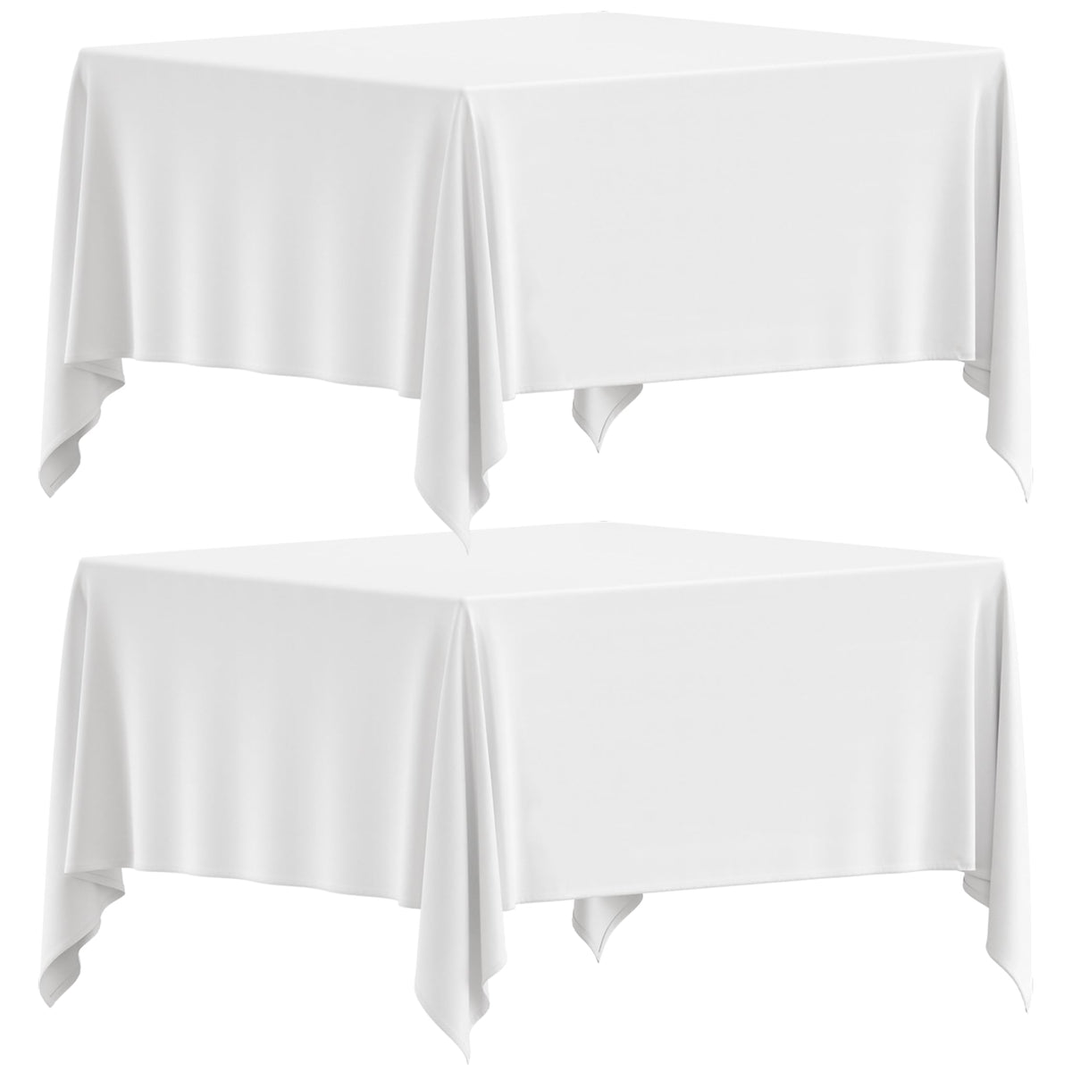 Wealuxe white square tablecloth 85x85 set 2 offers simple cleanup and elegant dining.