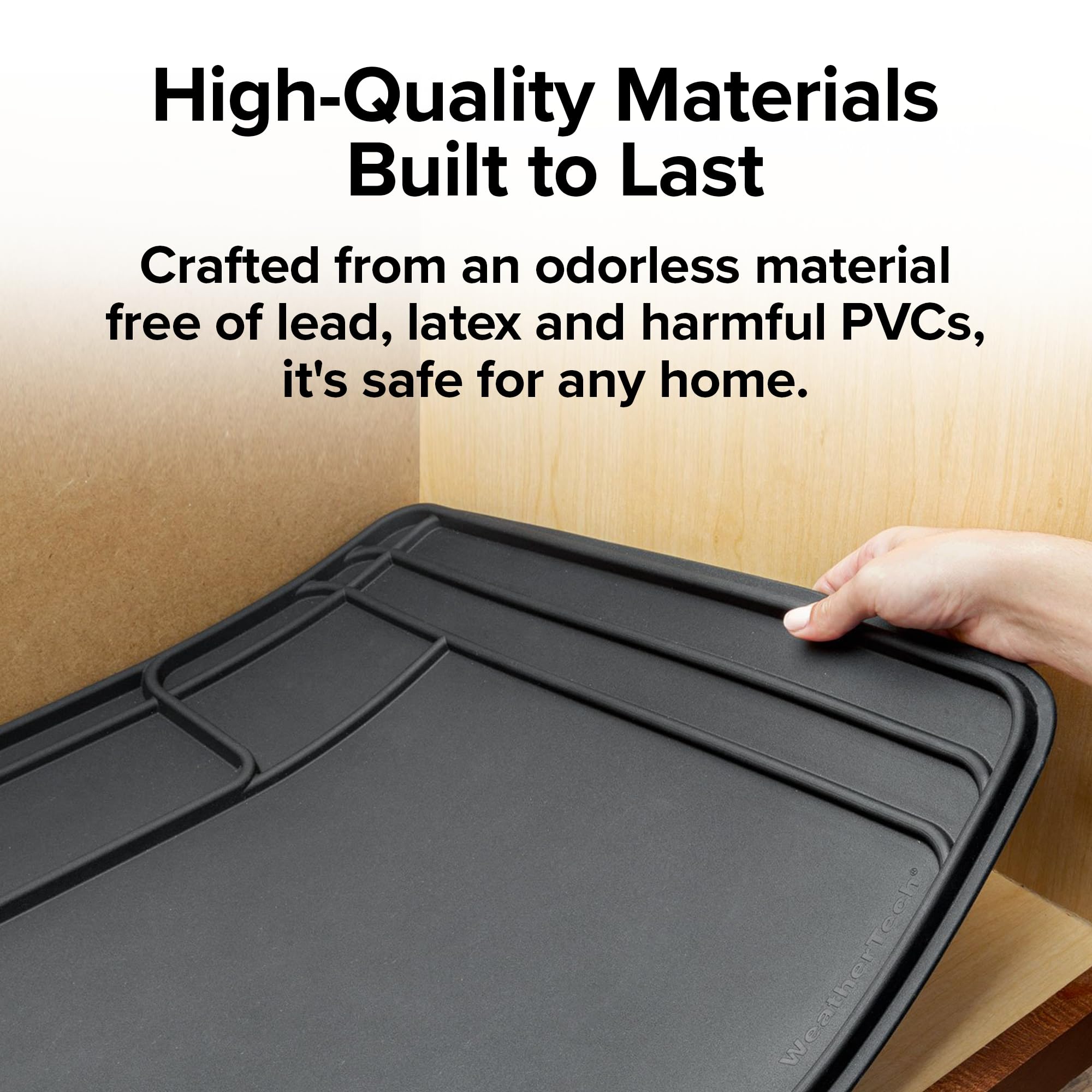 WeatherTech SinkMat kitchen under-sink setup blends with décor.