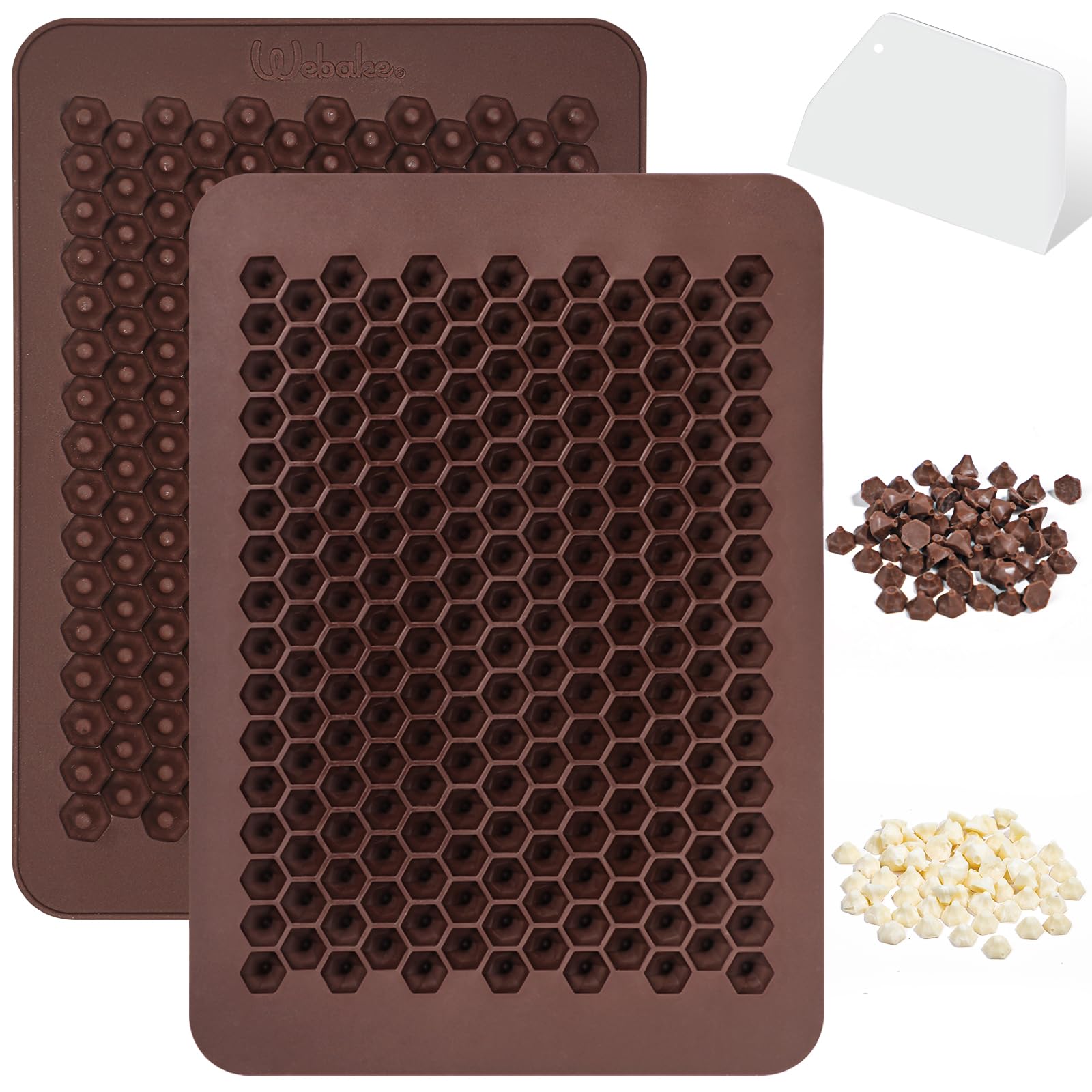 Webake 202-cavity mold assembly view for batch chocolate chips.