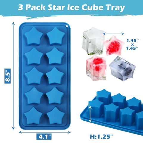 Webake blue star molds, a 3-pack for versatile chilling.