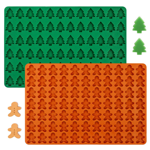 Webake Christmas tree mold with 72 cavities for festive chocolates and decorations.