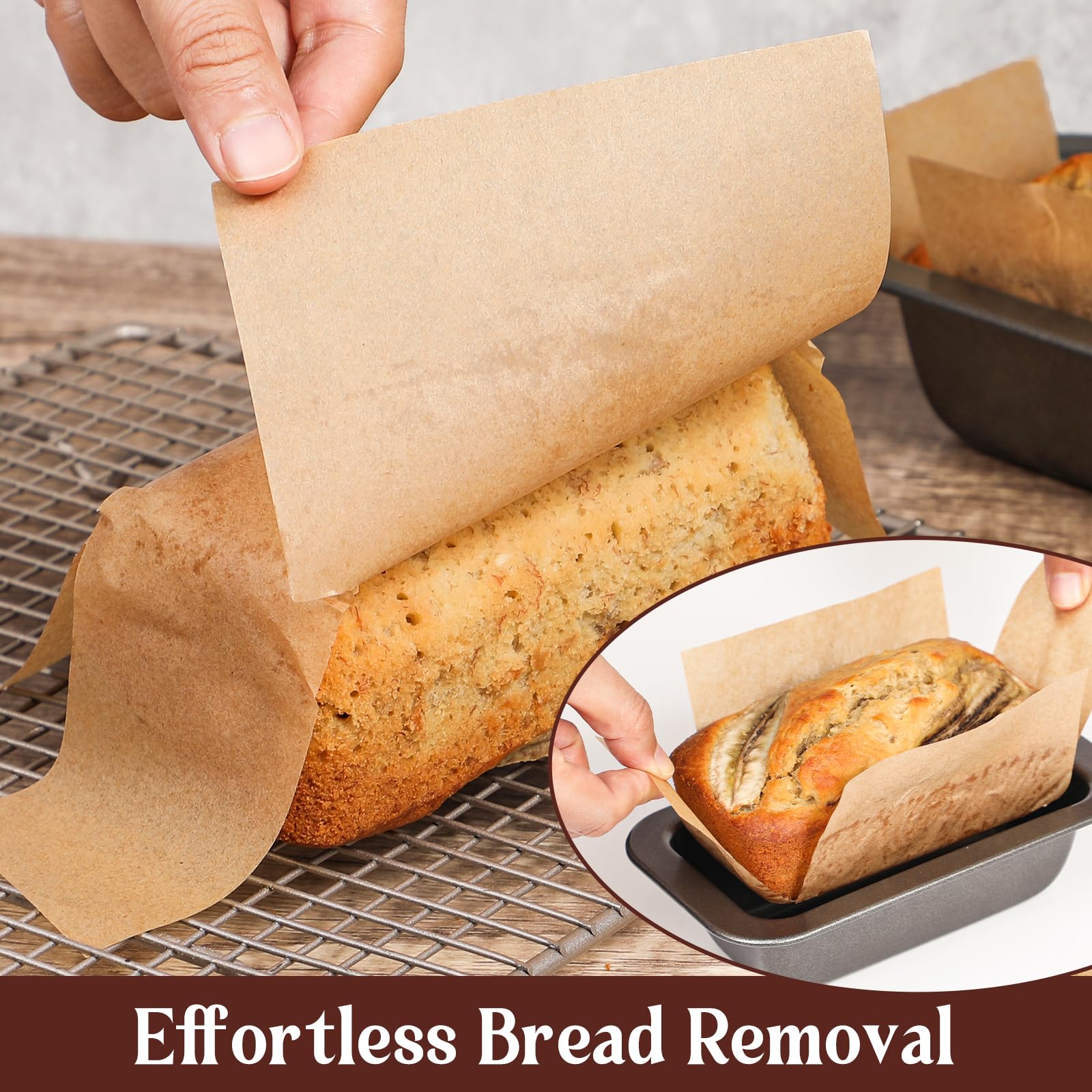 Webake easy-grip handles help lift hot loaves safely.