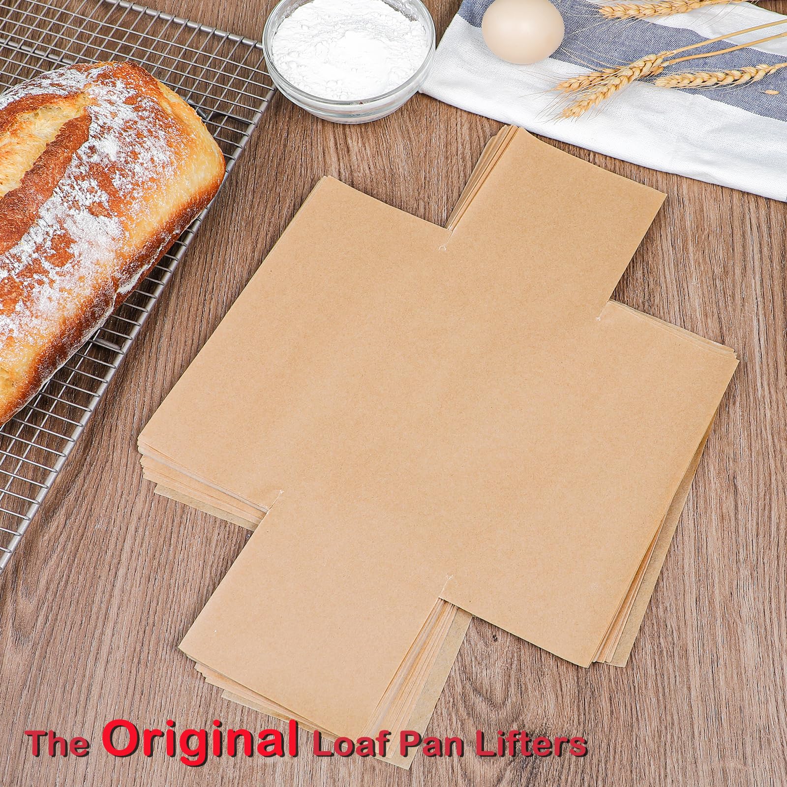 Webake liners feature ergonomic handles for secure lifting of hot loaves.