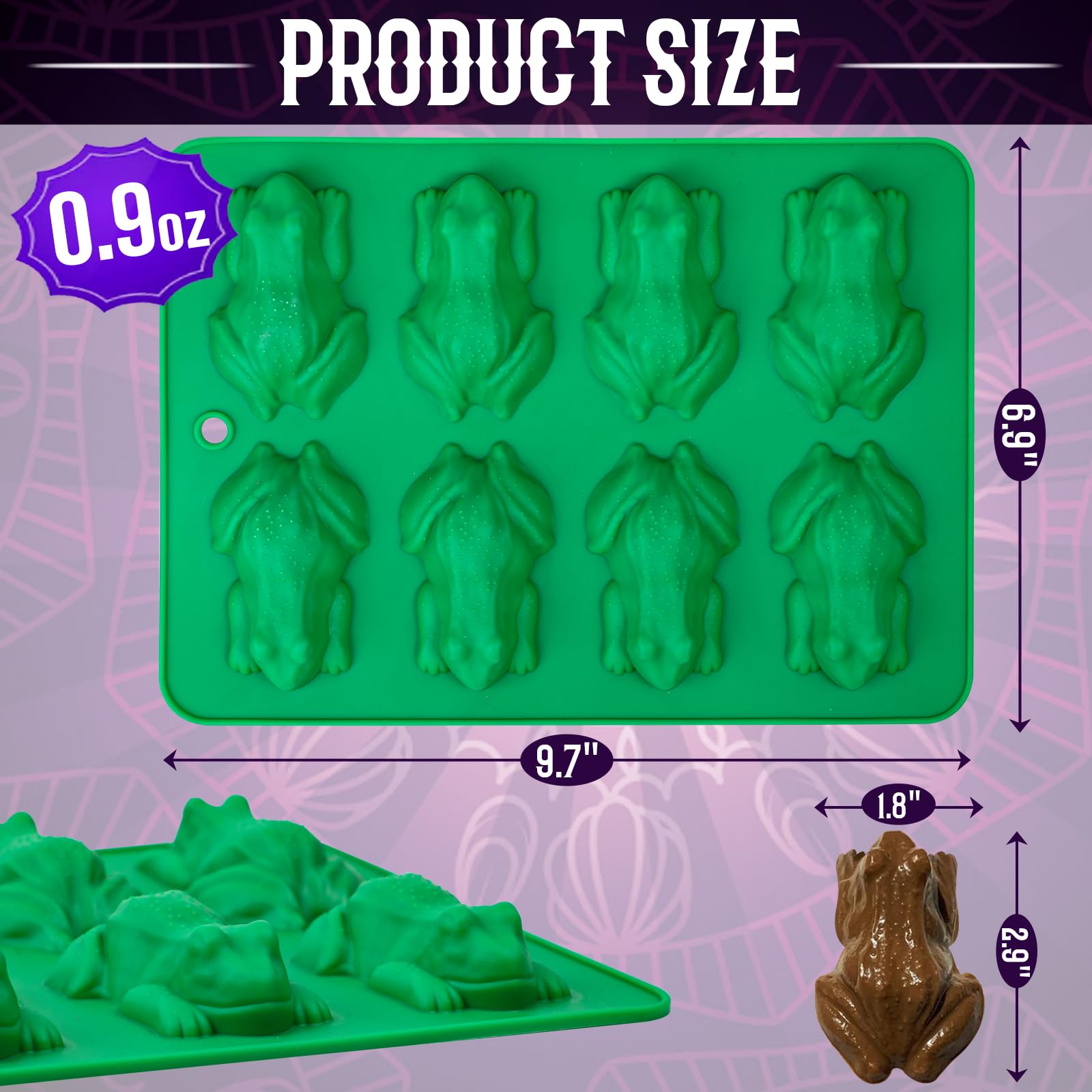 Webake frog mold candy showcases intricate shape for creative sweets and gifts.
