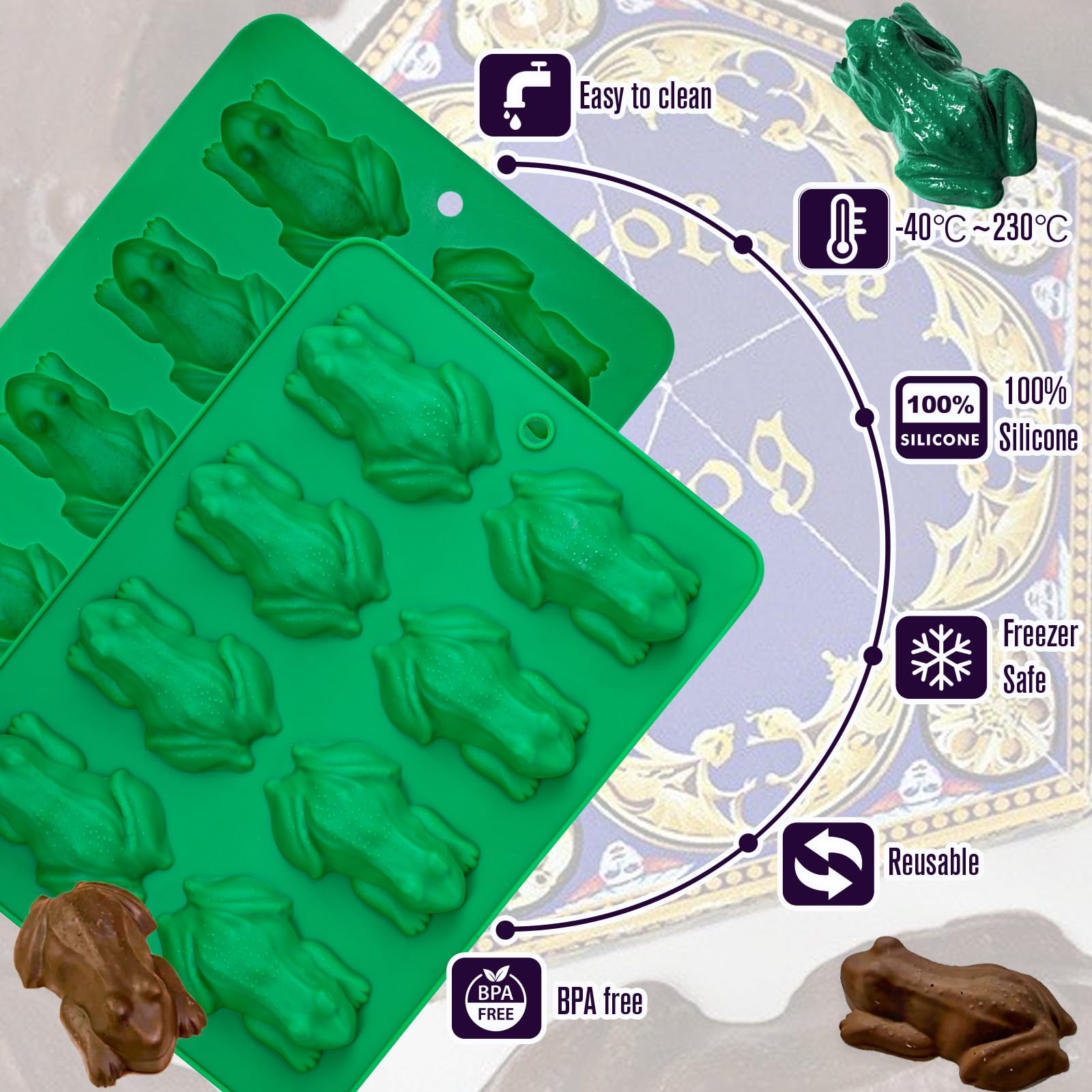 Webake frog mold for jello delivers playful servings at parties and desserts.