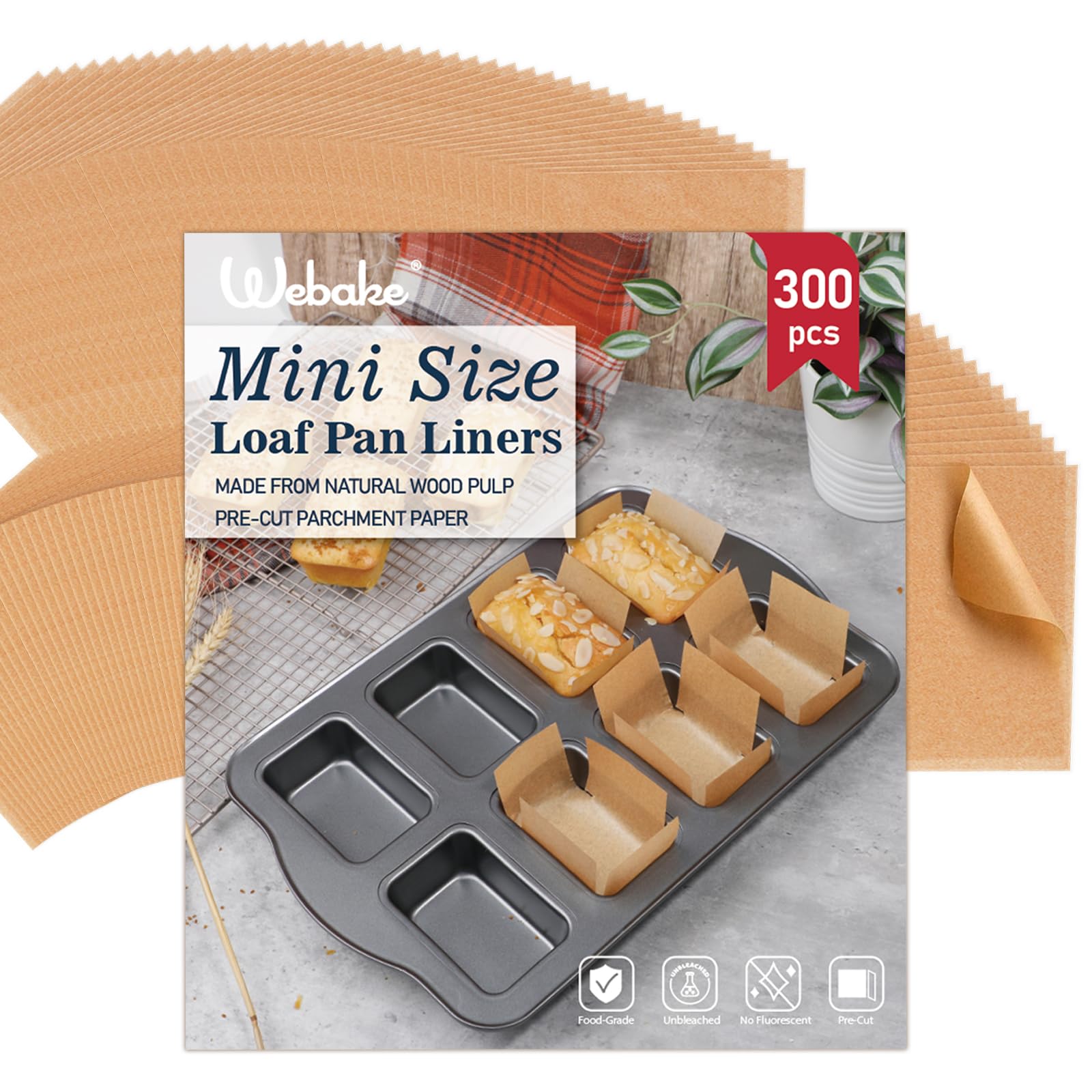 Webake loaf pan liners provide mess-free mini loaf baking.