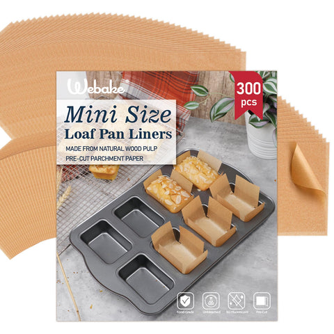 Webake loaf pan liners provide mess-free mini loaf baking.