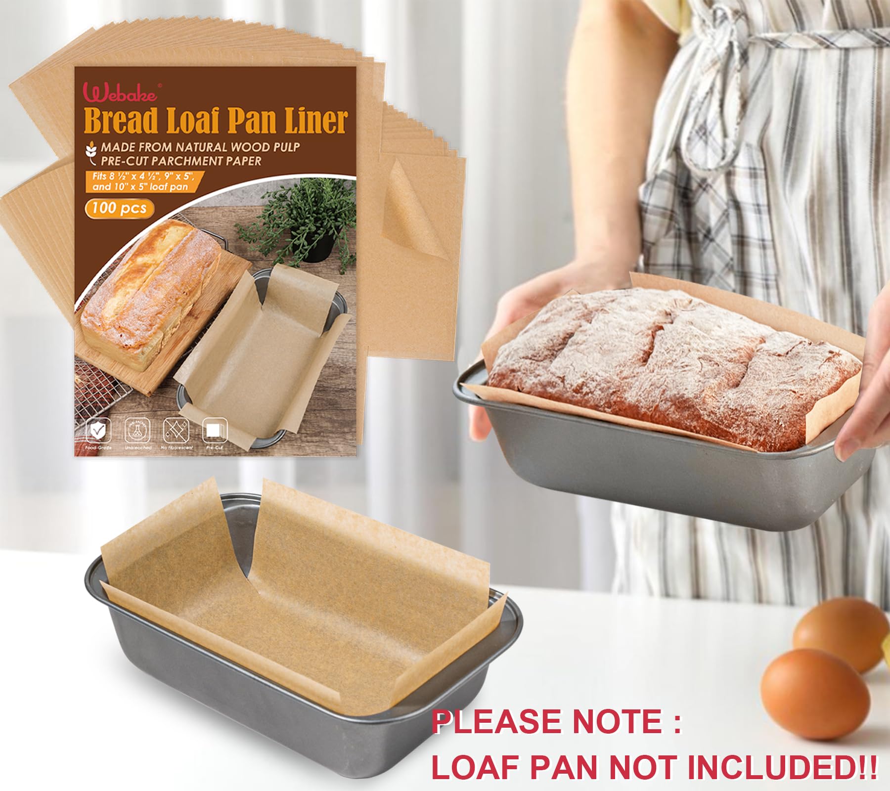 Webake loaf liners in use, suitable for versatile baking beyond bread.
