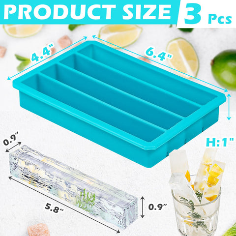 Webake long ice cubes pop out easily from the flexible silicone tray.