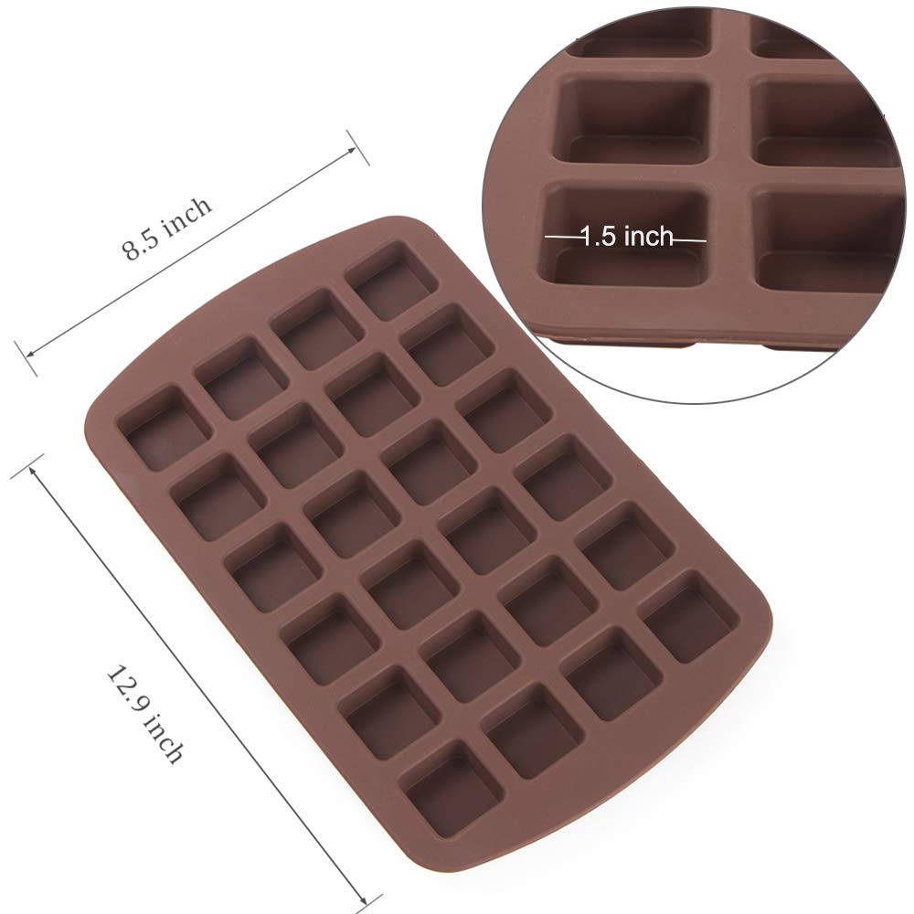 Webake Mini Brownie Pan cavities close-up showing 1.5 inch squares
