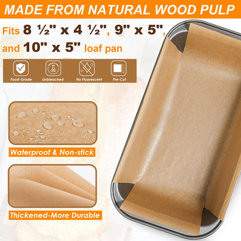 Close-up of Webake pre-cut loaf liners designed for easy loaf release.