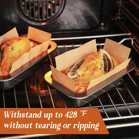 Webake oven-safe liners withstand up to 430°F for versatile baking.