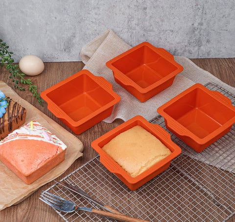 Webake oven-safe silicone pans suitable for baking and microwaves.
