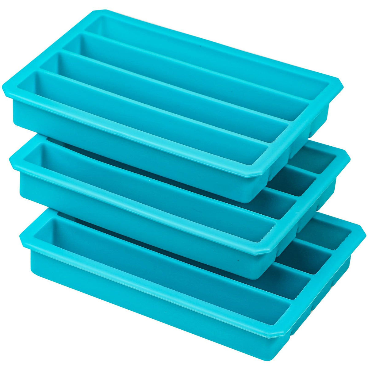 Webake silicone ice trays designed with 12 cavities for long cooling cubes.