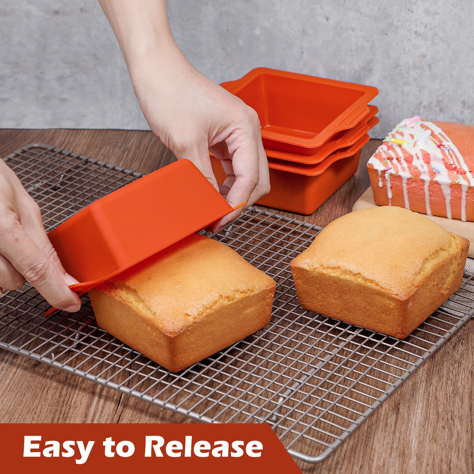 Webake silicone molds close-up, smooth nonstick surface for clean release.