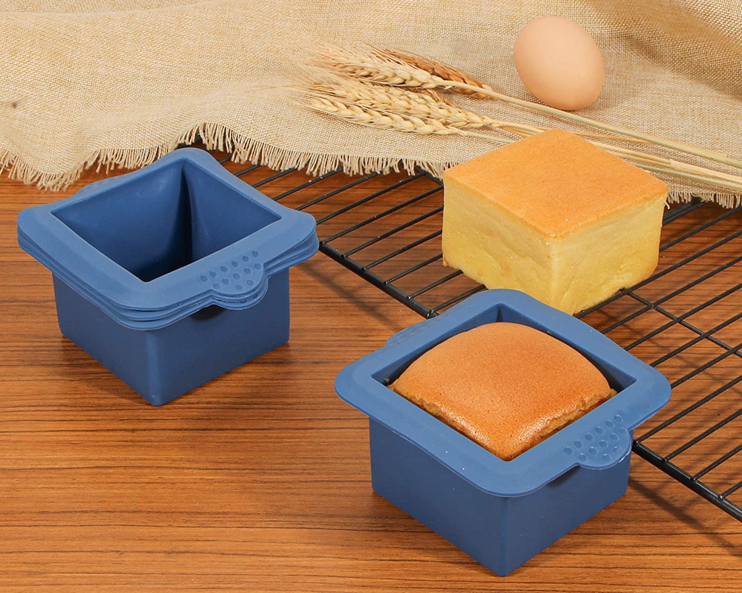 Webake silicone square mold 3x3 inch ice cubes for chilled bites.
