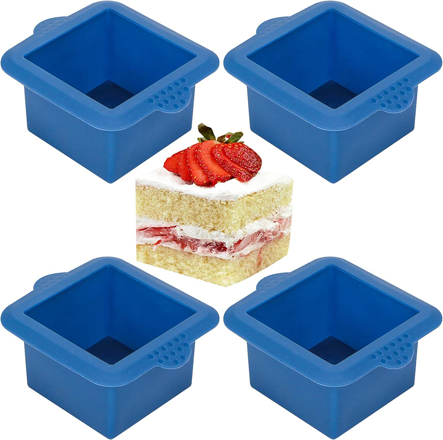 Webake silicone square mold 3x3 inch mini cake pan for individual portions.