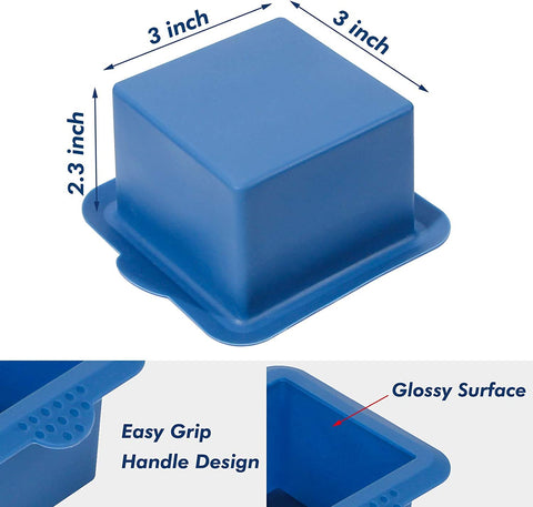 Webake silicone square mold 3x3 inch mousse cake for layered desserts.