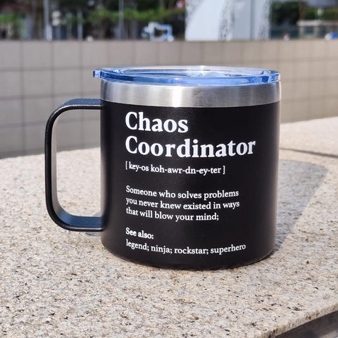 WECACYD Chaos Coordinator mug gift idea for women, friendly desk companion.