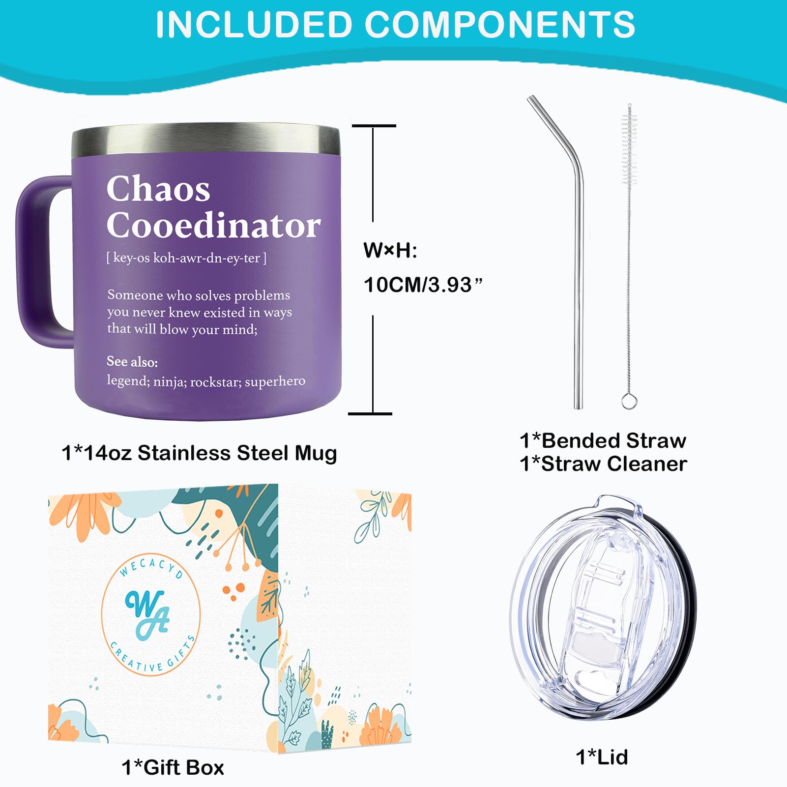 WECACYD Chaos Coordinator mug in hand with comfortable grip on the go