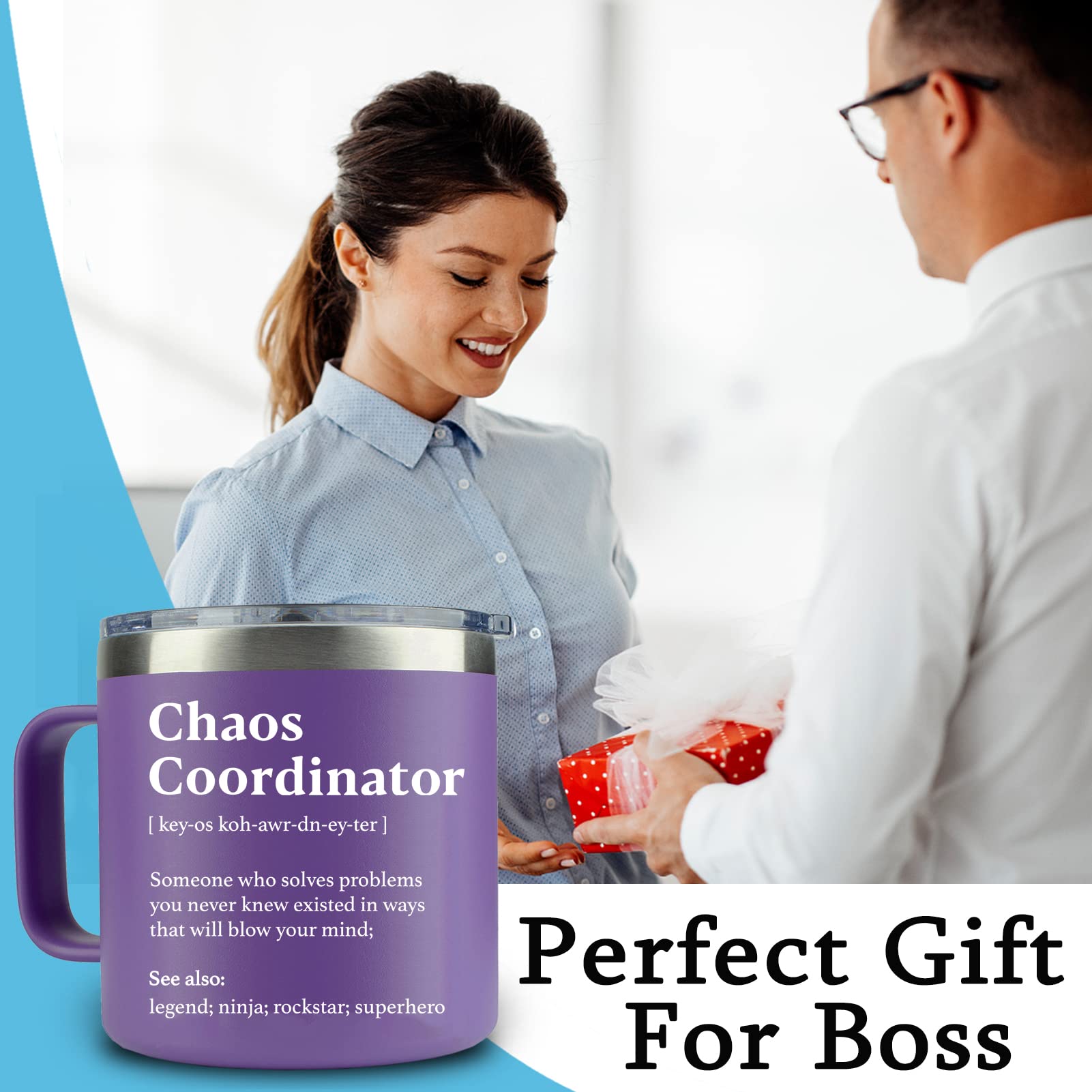 WECACYD Chaos Coordinator mug lid open highlighting easy pouring and sip control