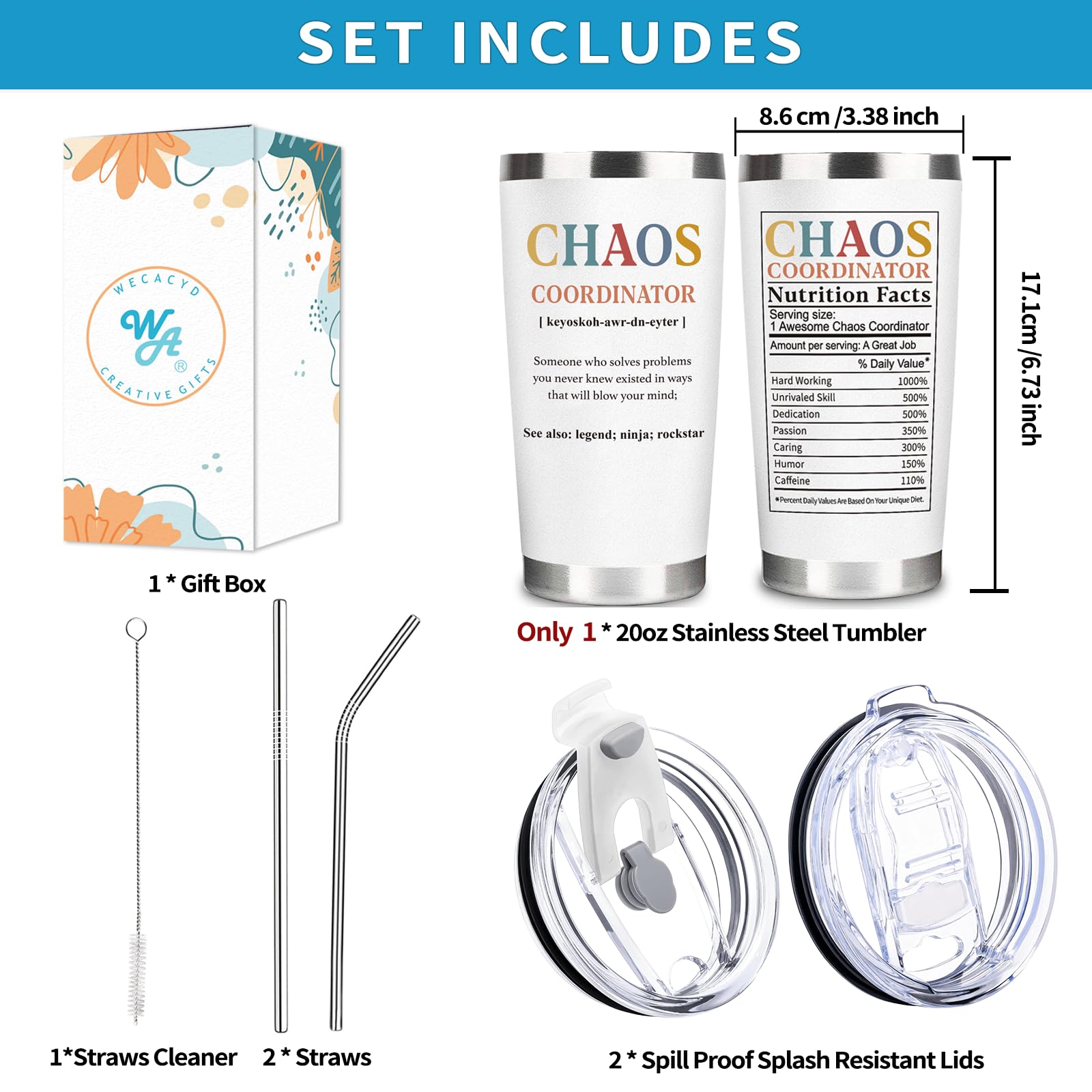WECACYD Chaos Coordinator straw-friendly lid eases sipping on the go