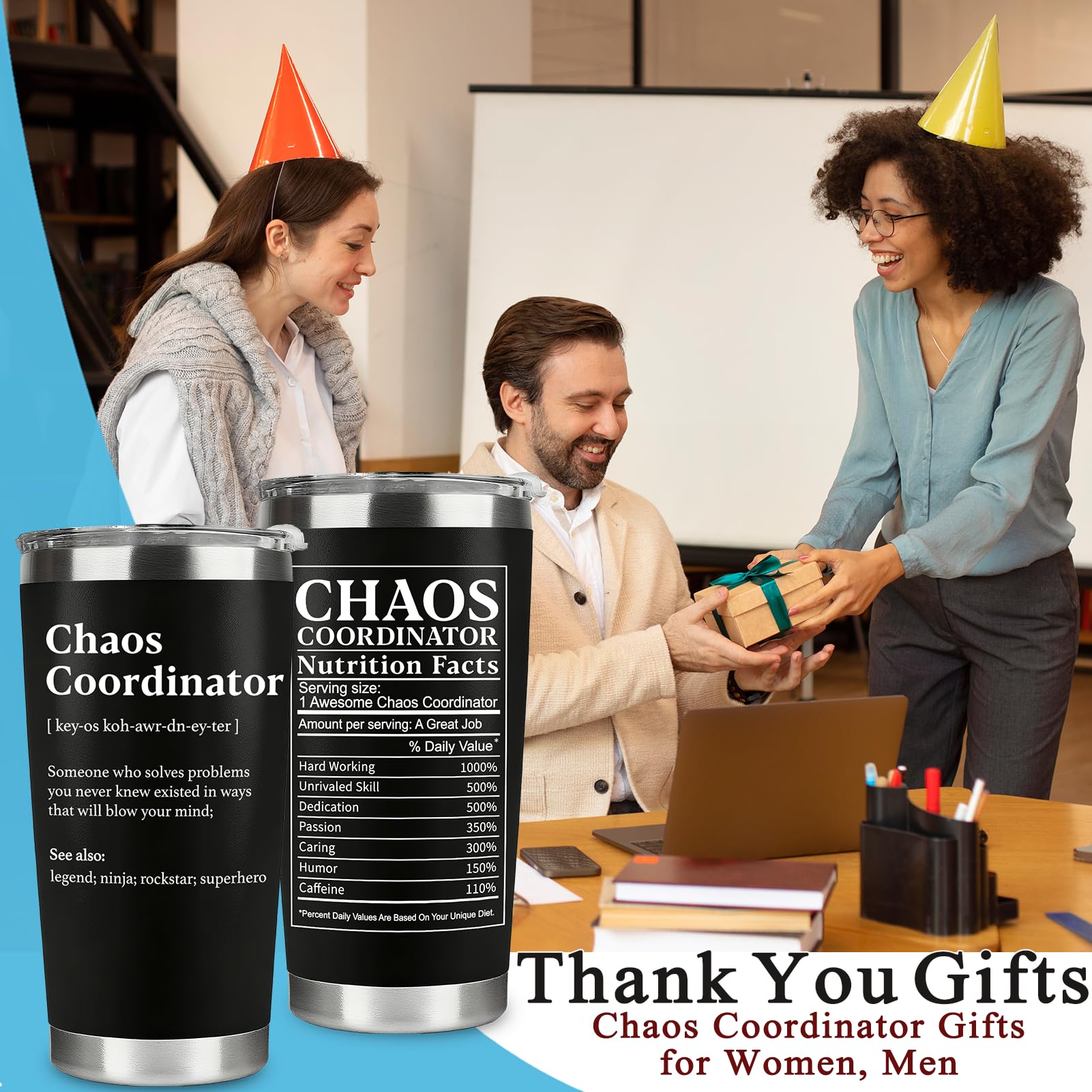 WECACYD Chaos Coordinator Tumbler with two BPA-free lids for spill-free versatility
