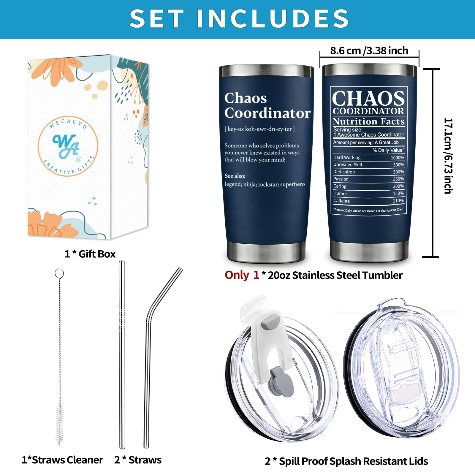wecacyd chaos coordinator tumbler inside view reveals double-wall vacuum insulation
