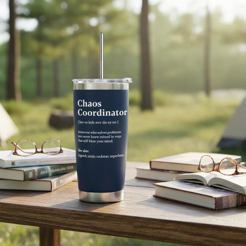 wecacyd chaos coordinator tumbler includes nutrition fact label for mindful appreciation