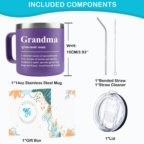 WECACYD grandma mug double-wall insulation preserves temperature