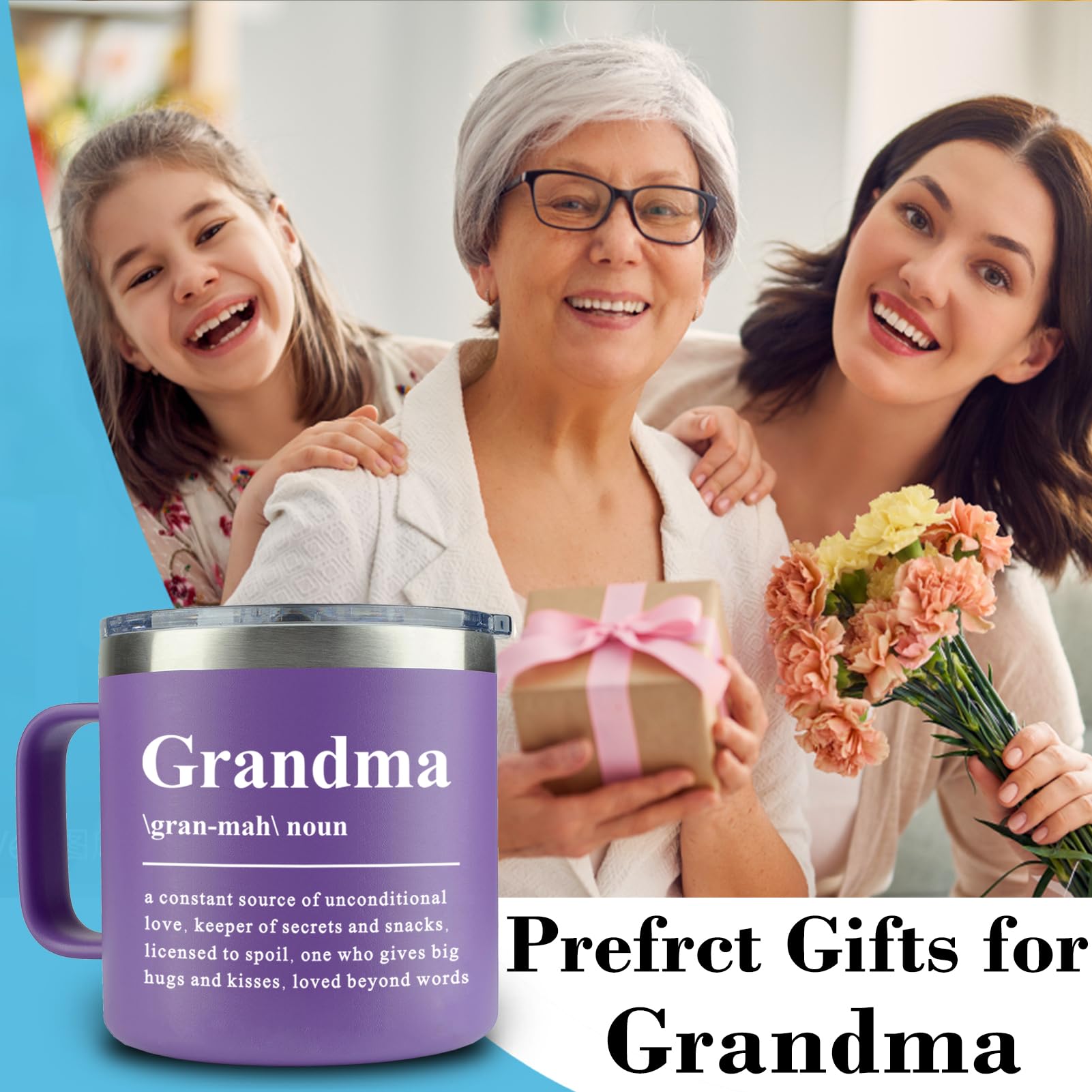 WECACYD grandma mug with happy design for daily joy