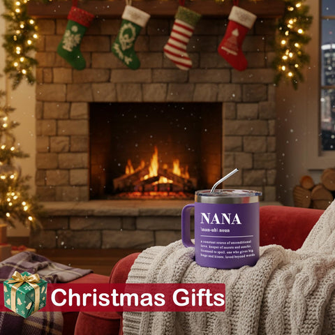 WeCACYD Nana mug handle close-up shows comfortable grip.
