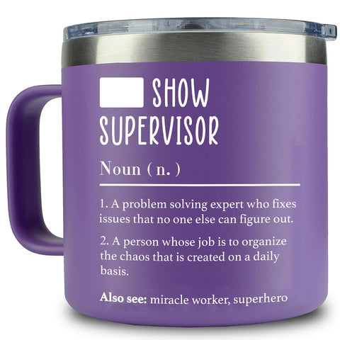 WECACYD Shit Show Supervisor Mug front view; ideal office gift for a boss lady.