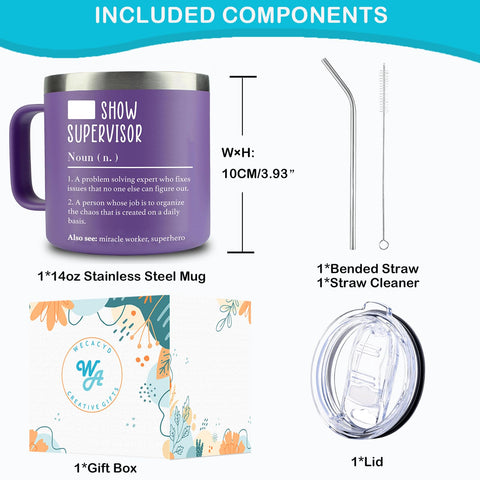 WECACYD Shit Show Supervisor Mug in-cupholder view; great for on-the-go.